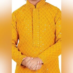 NWT Traditional Threads Men's Cotton Blend Printed Knee Length Kurta Size 38